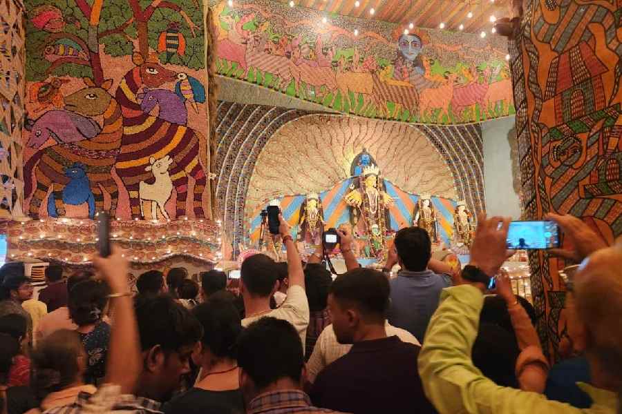 The FD Block pandal, based on gond art. 
