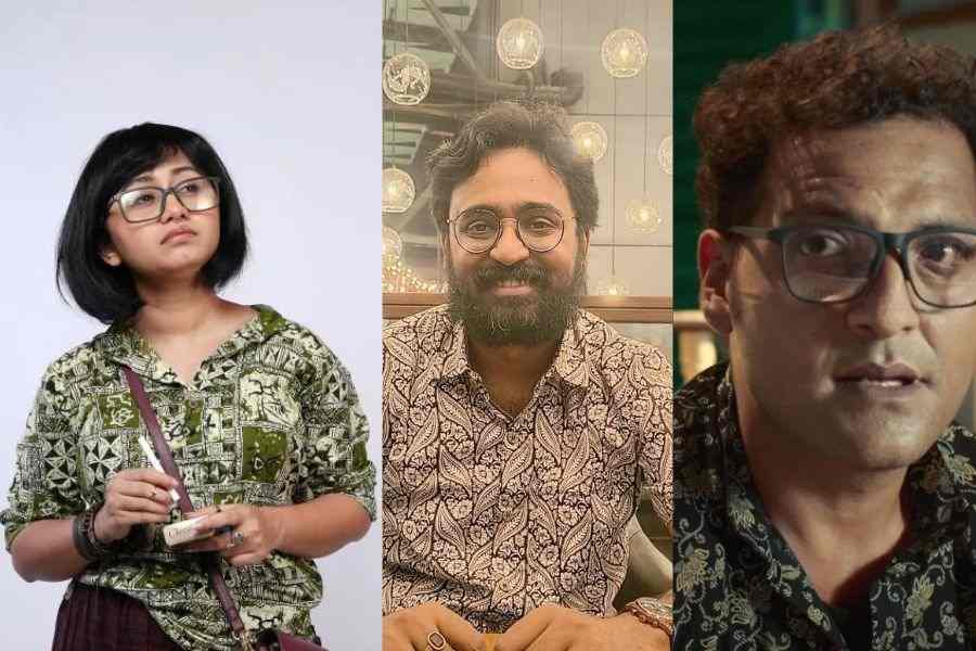 (From left) Srotyaswini Chatterjee, Sayan Basu Chowdhury and Judhajit Sarkar