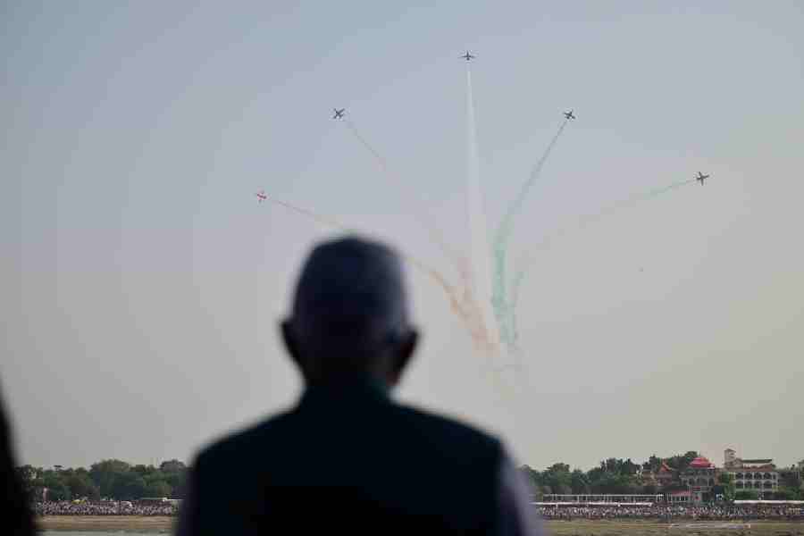 IAF showcases aerial manoeuvres over Ganga as PM Modi attends Varanasi air show