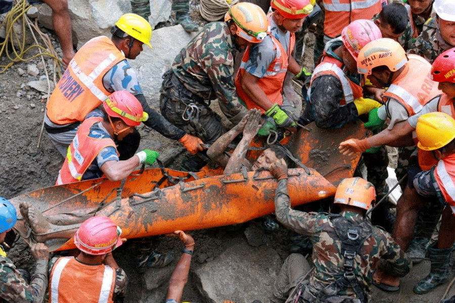 Two men survived nine days in a Nepal flood tunnel, hiding 160 meters from the exit, before rescuers heard a noise and dug through mud to pull them out