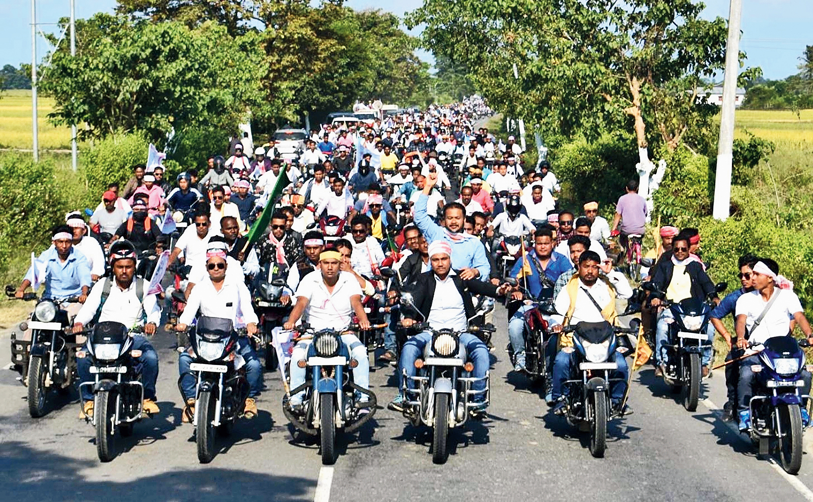 A bike rally against the citizenship bill at Digboi, Assam. 