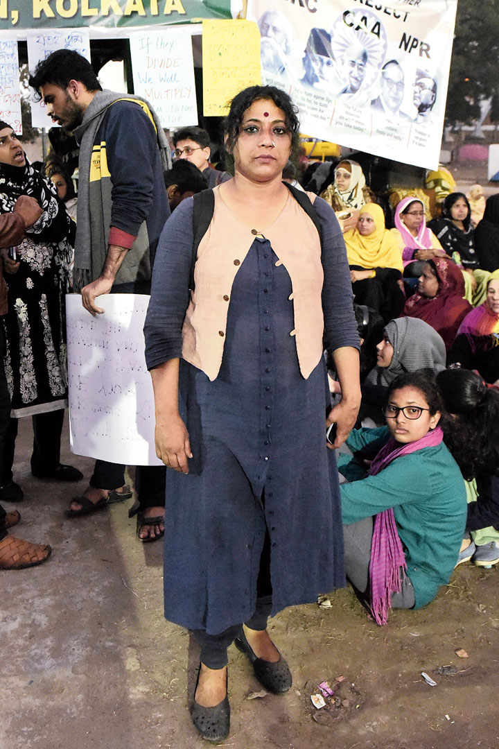 Documentary filmmaker Ratna Saha Roy is among the women who have been spending the nights at Park Circus since January 7