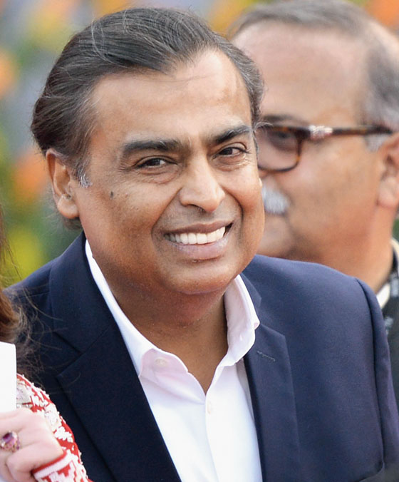 Mukesh Ambani at the swearing-in.