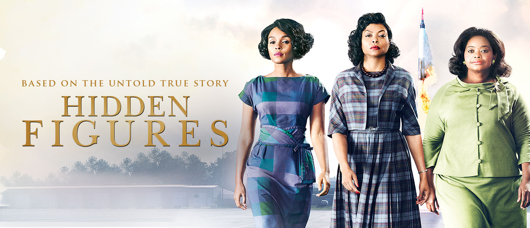 Taraji P. Henson as Katherine Johnson, along with Octavia Spencer and Janelle Monáe as her real-life colleagues Dorothy Vaughan and Mary Jackson star in the 2016 movie 'Hidden Figures'.