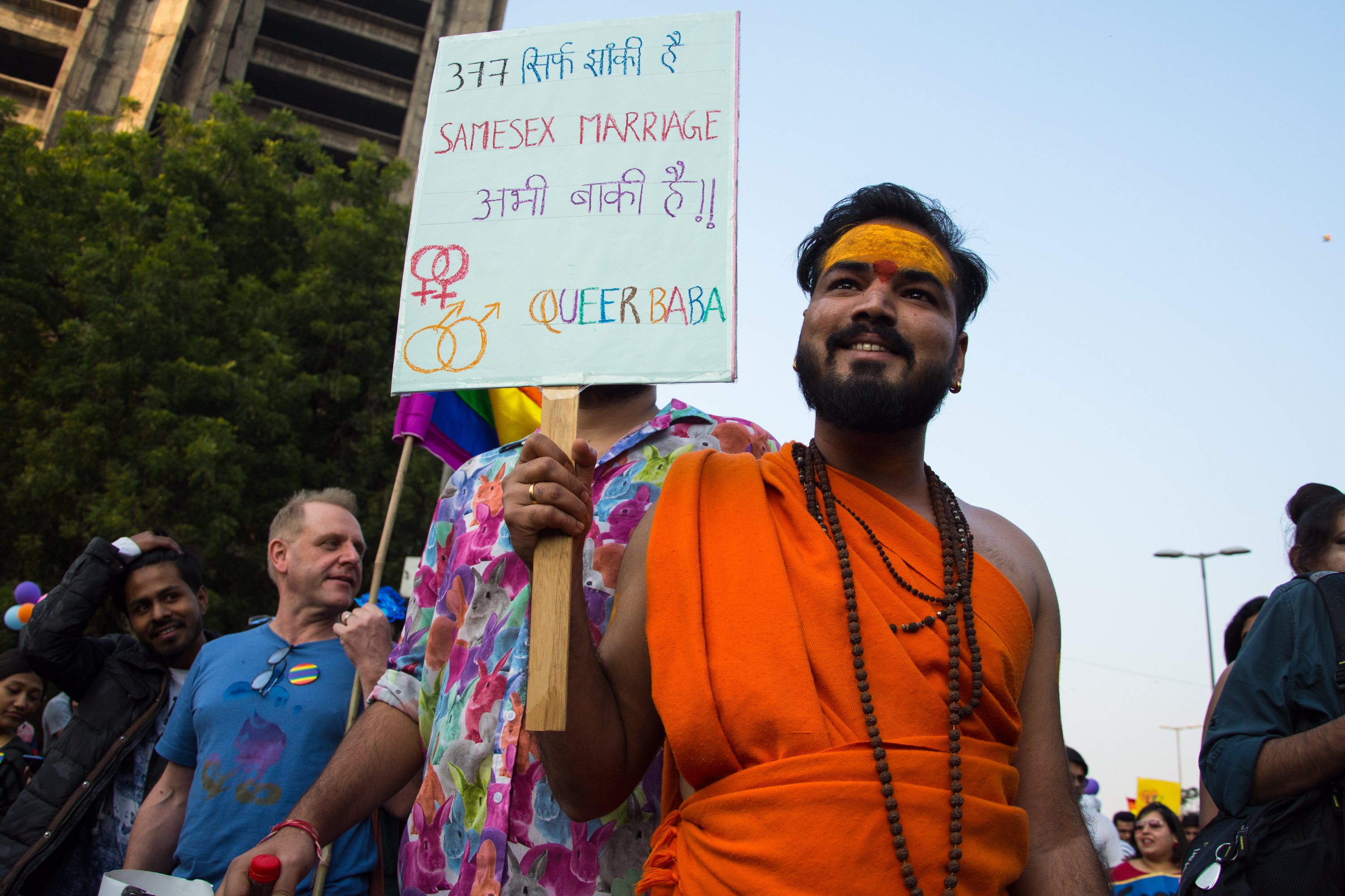 Deepansh Goswami calls himself Queer Baba. He turned out to be as political as he may be queer. Asked about his unusual attire at the Pride, Deepansh said: 