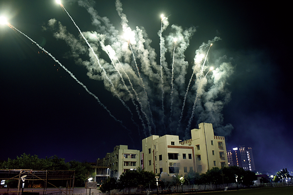 Another display on Sunday evening at Swapno Bhor senior citizens’ park