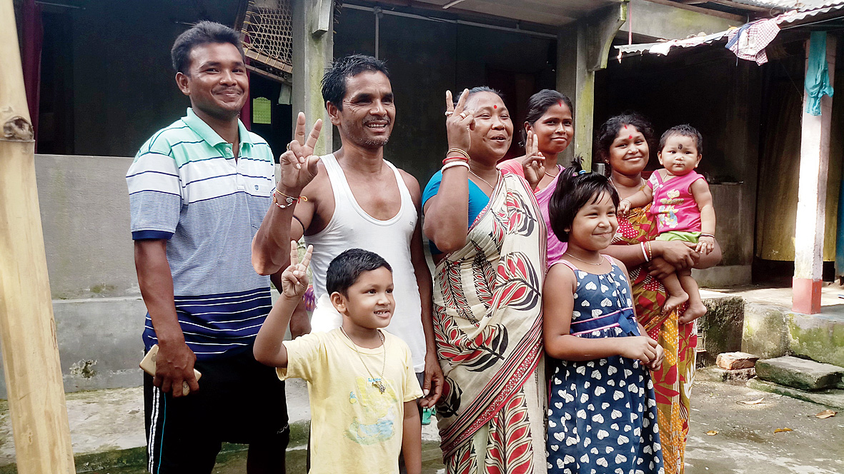 Swapna’s family members after her win.