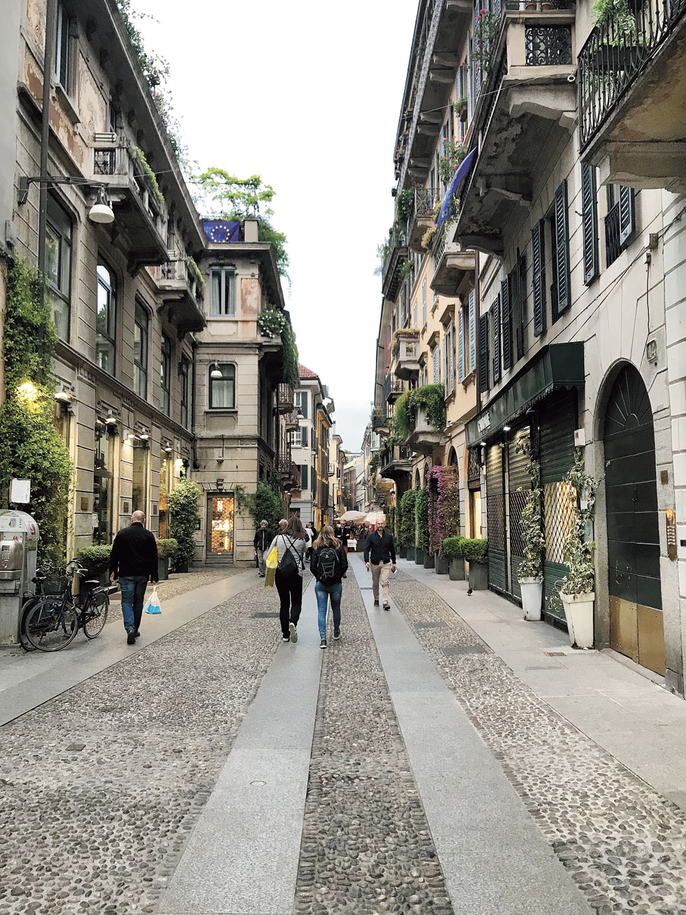 In the Brera district, Via Fiori Chiari is a little cobblestone street that is lined with loads of chic cafes and other eateries