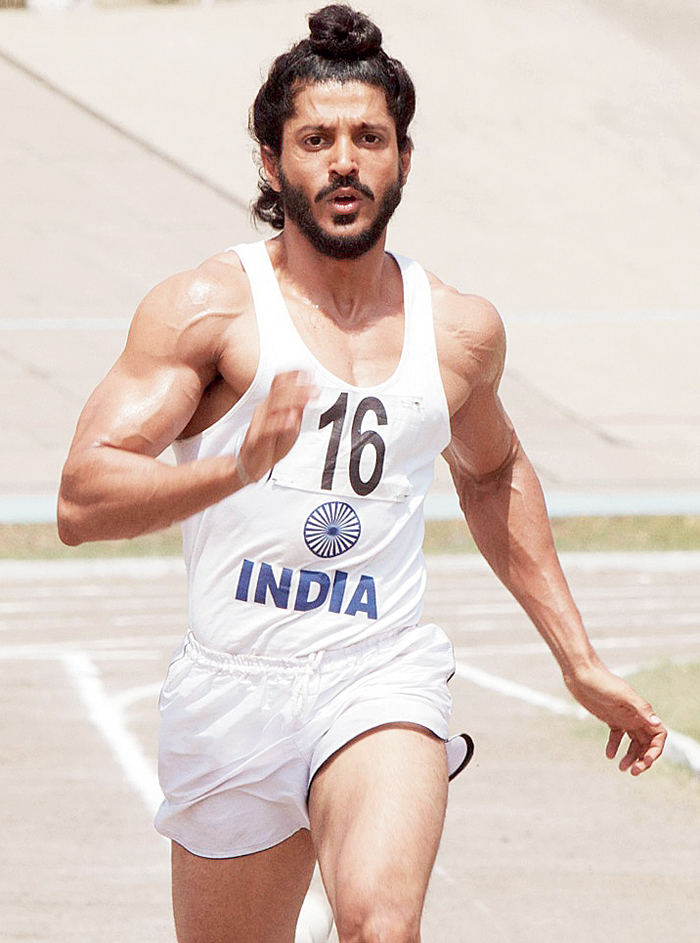 Farhan Akhtar as athlete Milkha Singh in 'Bhaag Milkha Bhaag'