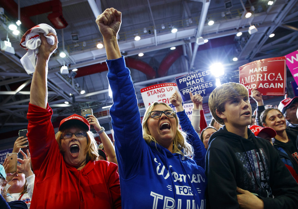 Supporters of Donald Trump at a rally.