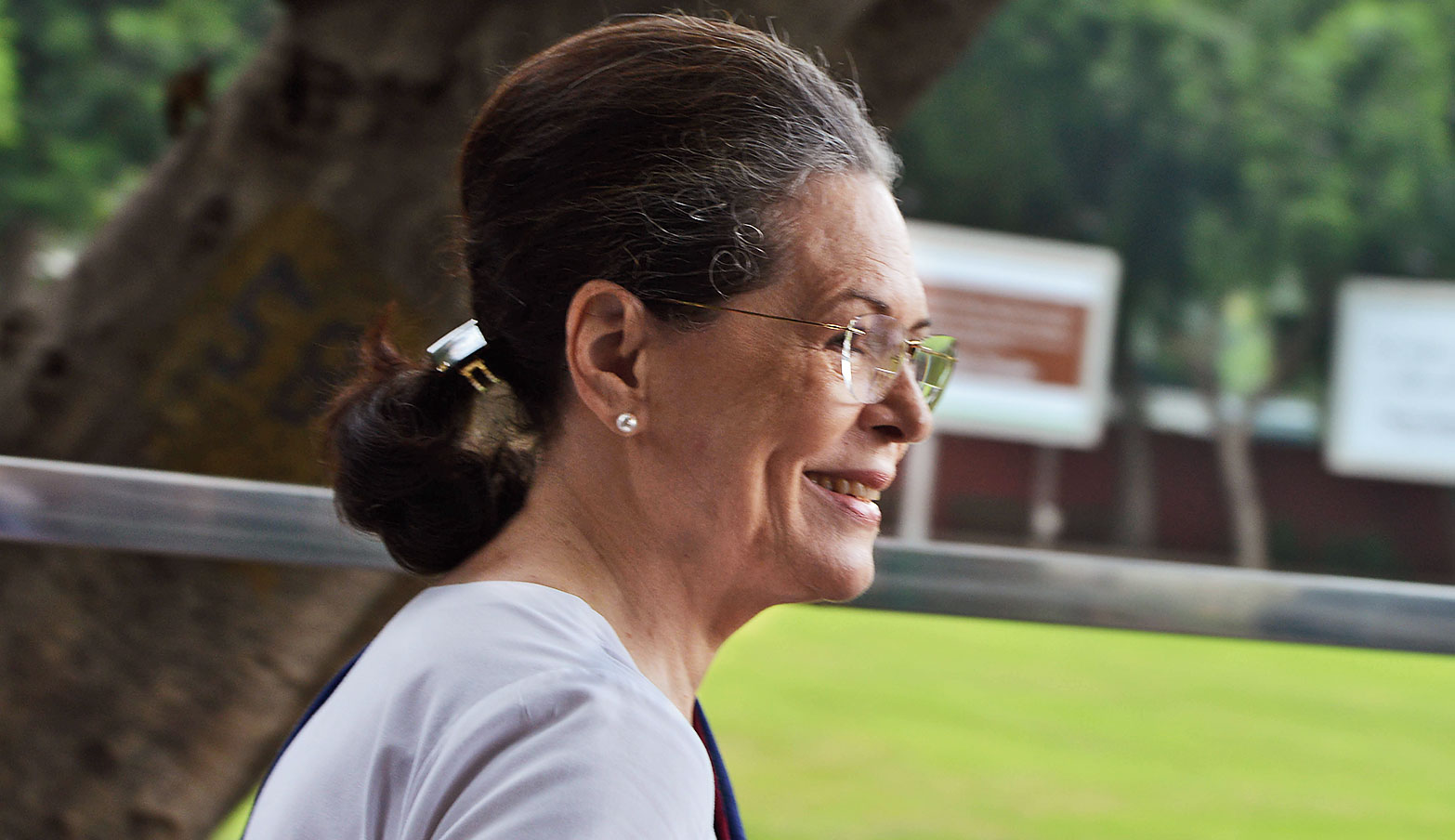 Sonia Gandhi at the CWC meeting on Saturday. 
