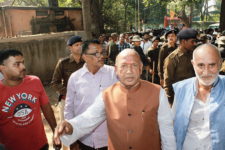 Saryu Roy on his way to file nomination papers from Jamshedpur East earlier this month
