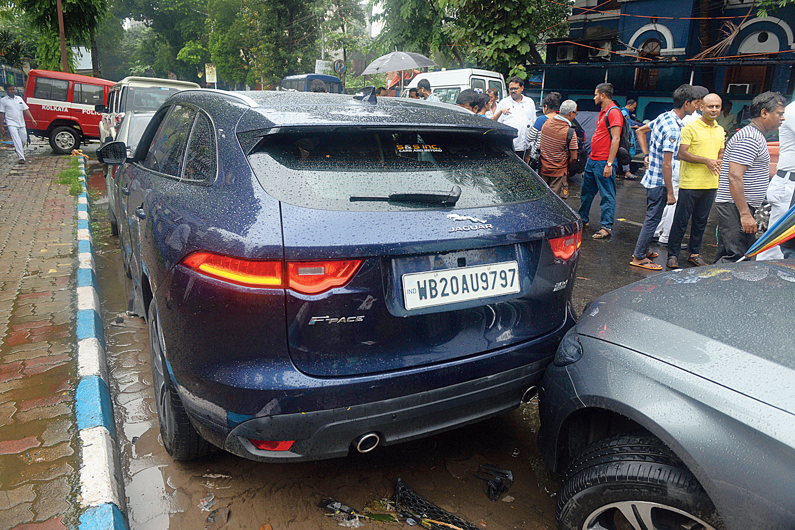 The car that was involved in the accident.