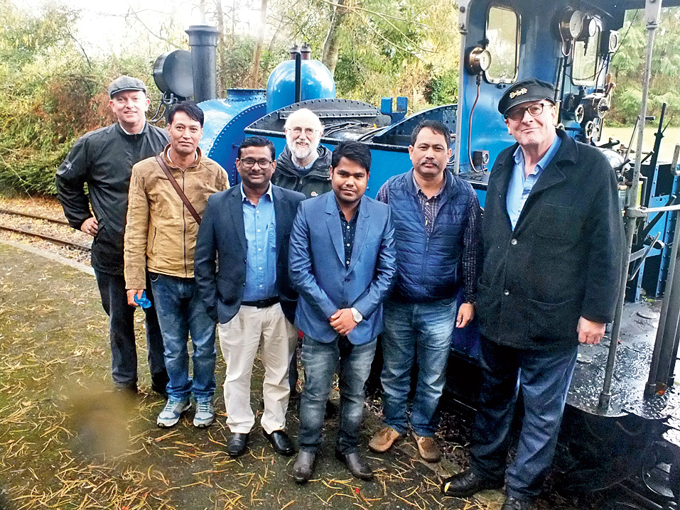 The DHR delegation with Adrian Shooter, the president of the DHRS (extreme right), at Oxfordshire.