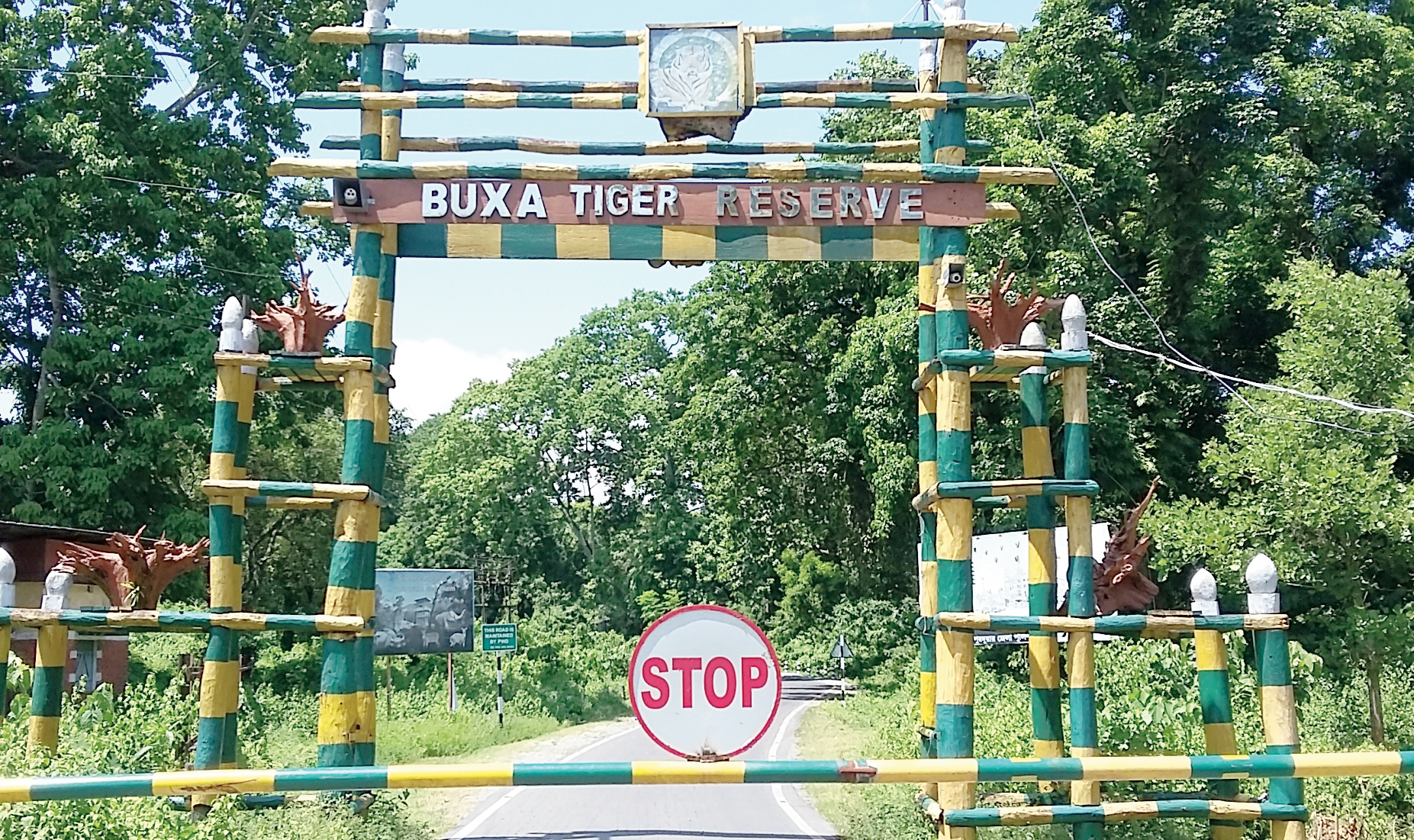 The entrance to the Buxa Tiger Reserve. 
