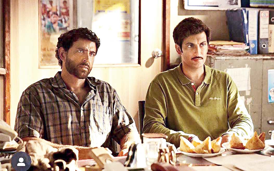 Nandish (right) and Hrithik Roshan in Super 30