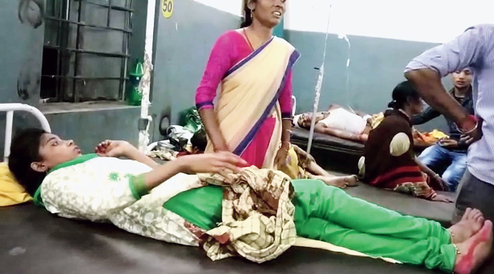 One of the women injured in the blade attacks in Jehanabad on Friday.