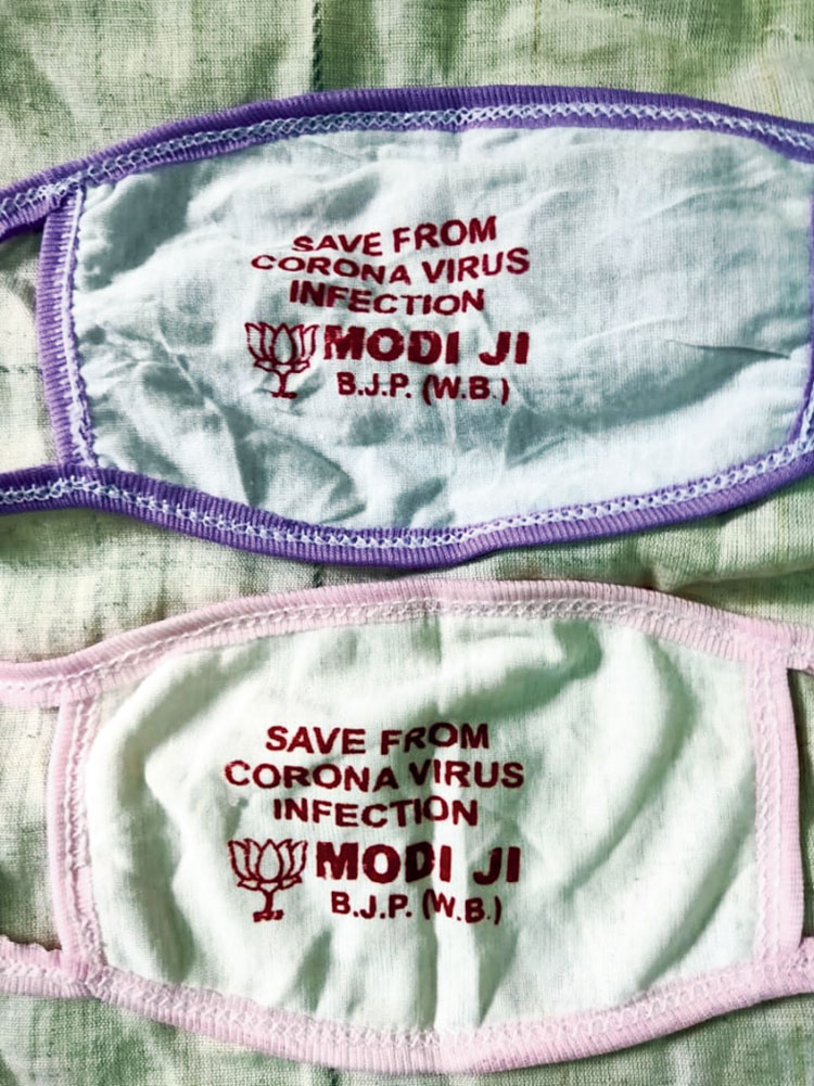 The masks with Modi’s name on them