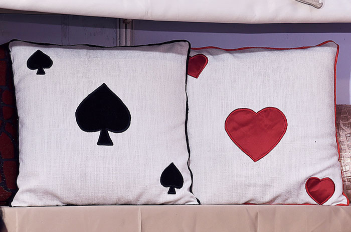 Throwing a taash party at home this Diwali? Make it a thematic one with these cushion covers that come with card motifs. Rs 285 each @Sandeepthi Creation; find them at 19 Jawaharlal Nehru Road