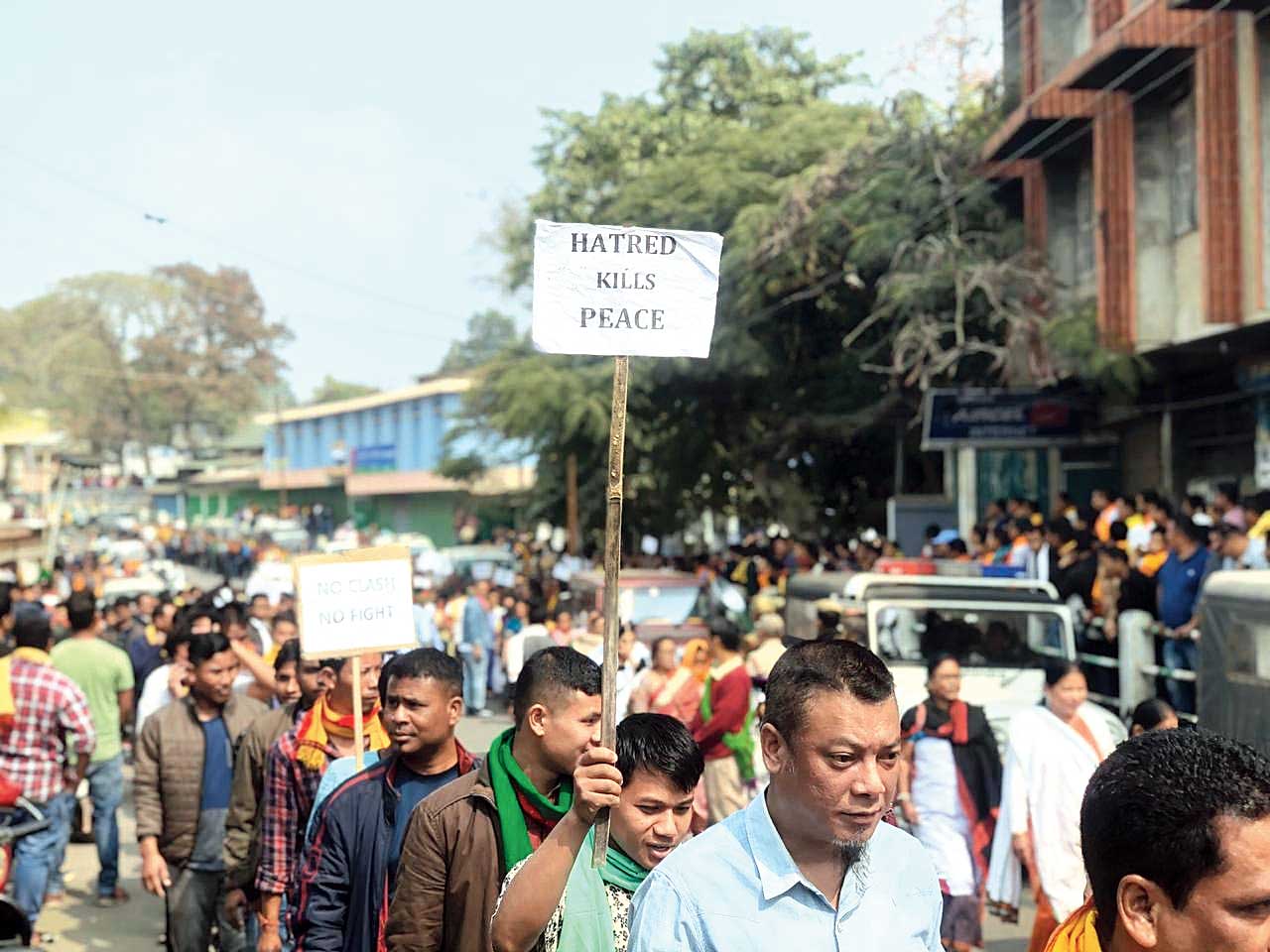 Peace rally seeks united district Telegraph India