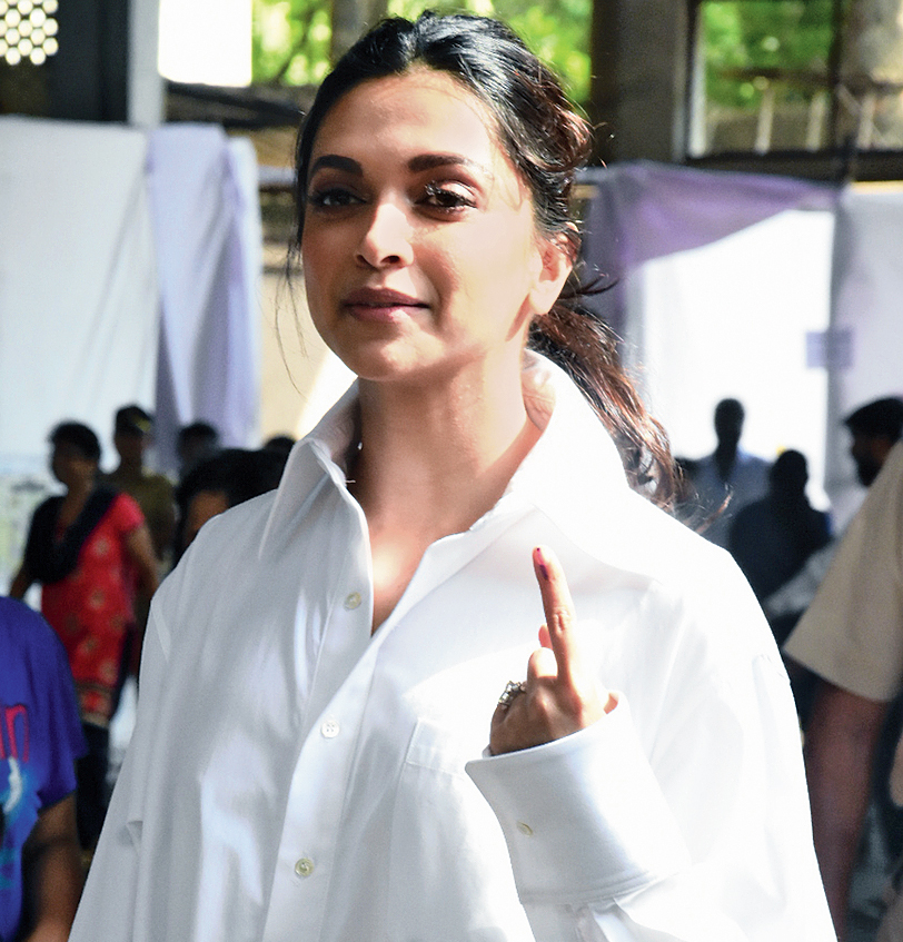 Deepika Padukone, who was born in Denmark, voted and later tweeted a clarification about her citizenship, saying she never had a doubt about her origins.