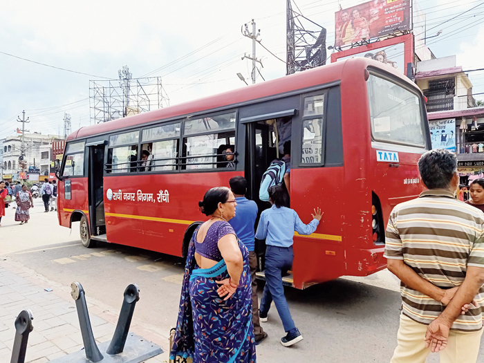 A city bus in Ranchi on Wednesday