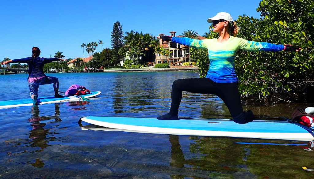 Paddleboard Yoga is the ultimate test for your concentration and balance and helps in posture
