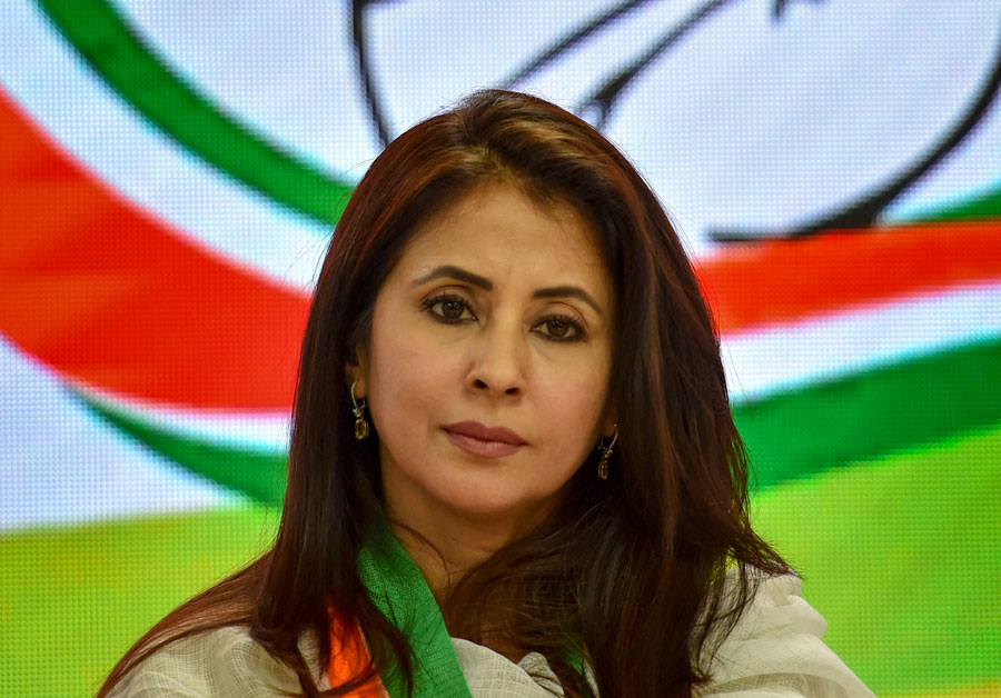 Bollywood actor Urmila Matondkar after joining the Congress, in New Delhi, Wednesday, March 27, 2019.
