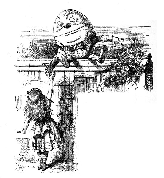 Humpty Dumpty from Through the Looking Glass, by John Tenniel