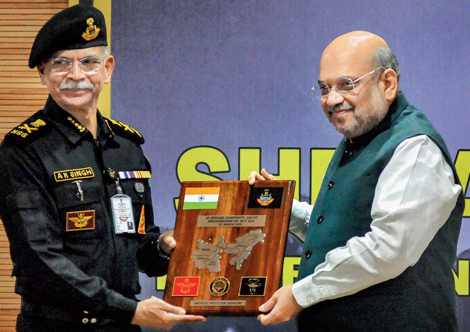 Union home minister Amit Shah and NSG, DG, Anup Kumar Singh at the inauguration of the 29 Special Composite Group complex of the National Security Guard  in New Town