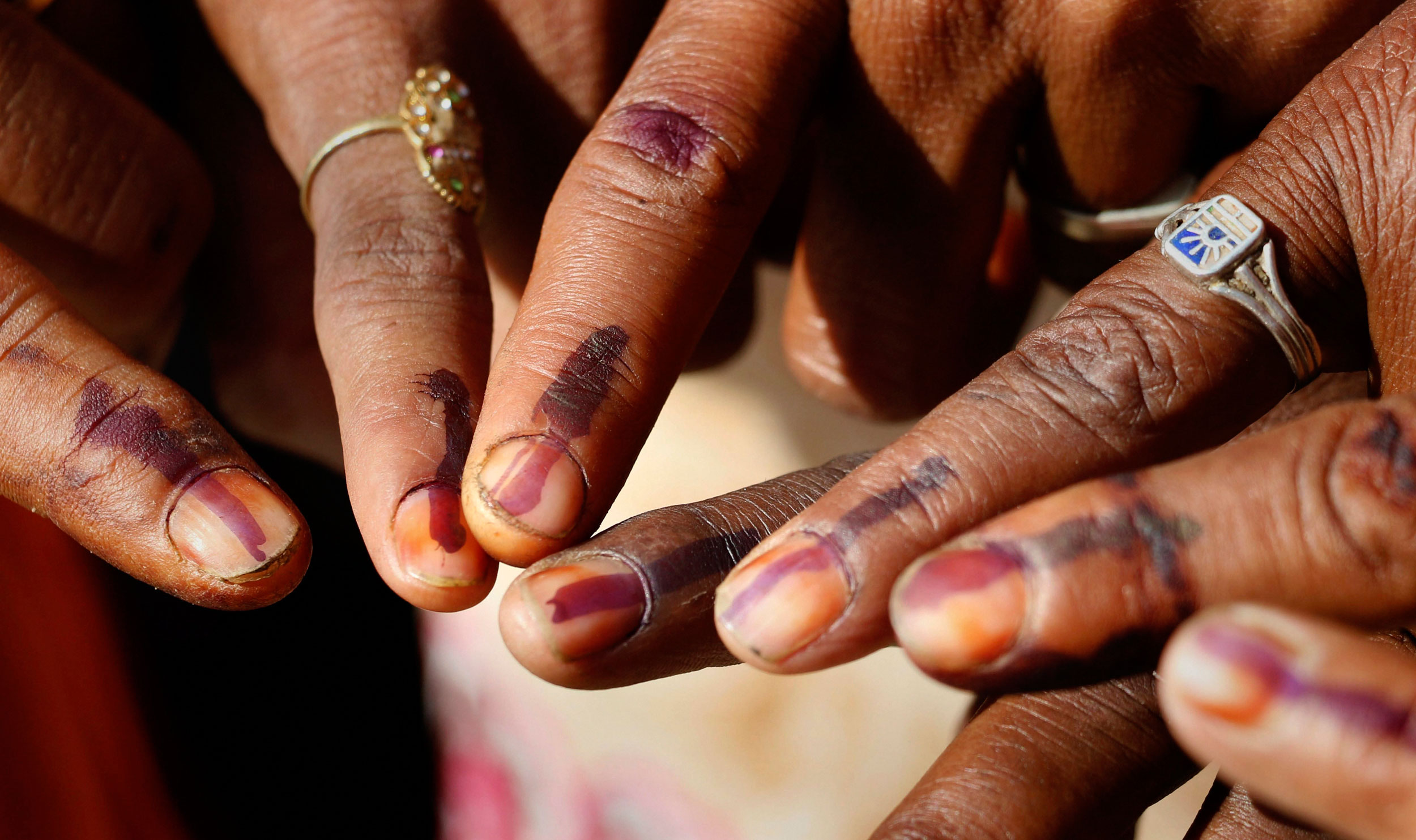 Voters at a polling station during the fifth phase of the Lok Sabha elections, in Nagaur, on May 06, 2019. 