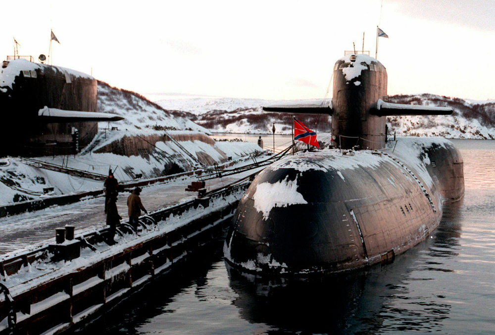 Decommissioned Russian nuclear submarines in the Arctic base of Severomorsk, the Kola Peninsula, Russia