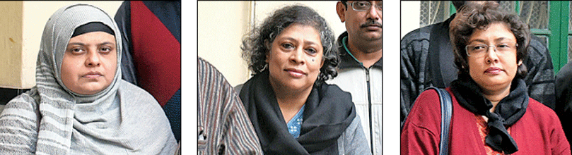 (From left) Farhat Bano, Soma Chowdhury Lahiri and Sarbani Bandyopadhyay