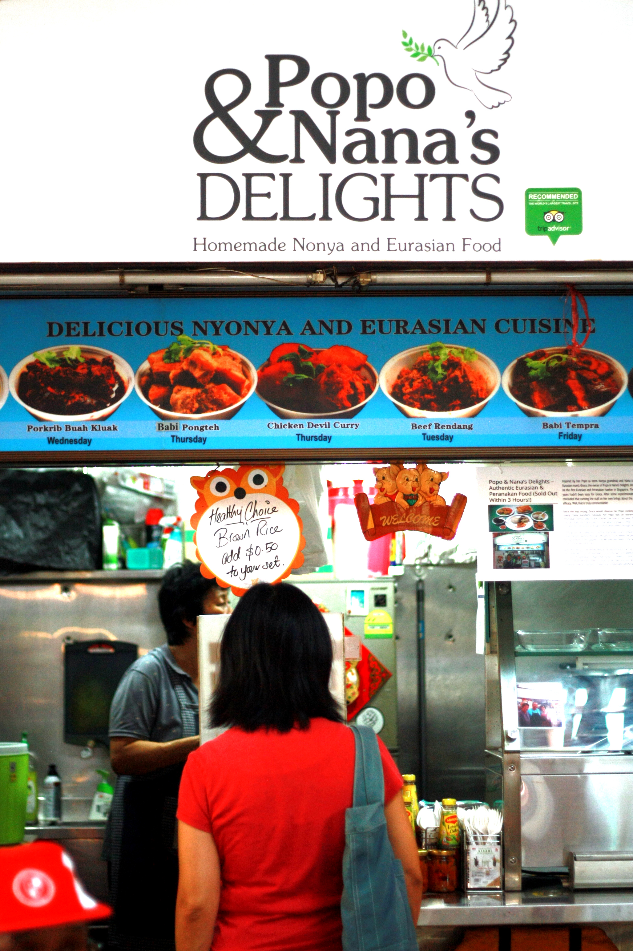 At Popo and Nana’s Delights, a small eatery at Chinatown's Maxwell Food Centre, the Nyonya Beef Rendang is available for S$6