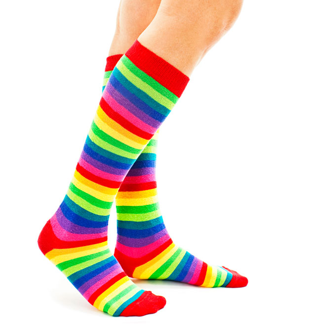 In the absence of the face, the sock-clad feet are most welcome