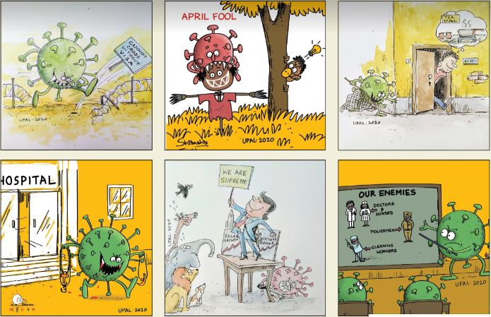 I am doing a series of cartoons on coronavirus: Upal