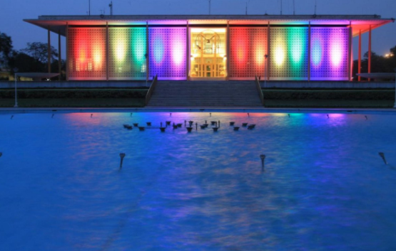 Why the US embassy in Delhi is bathed in rainbow light