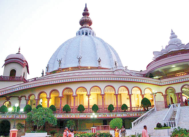 The Iskcon temple in Mayapur. Religion is not the only reason people visit here; many come to see the grandeur of the temples