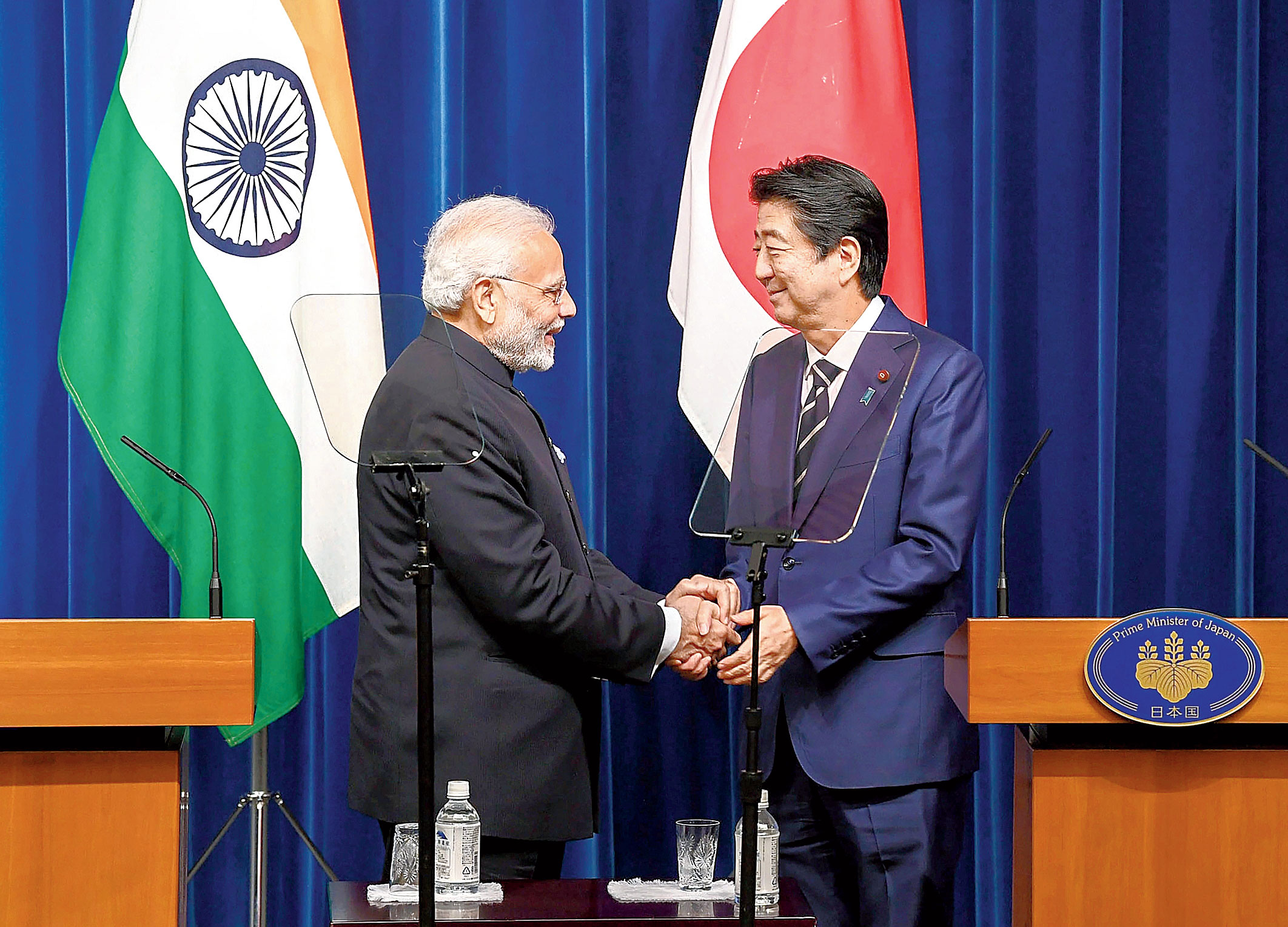 File picture of prime Minister Narendra Modi with his Japanese counterpart Shinzo Abe in Tokyo 
