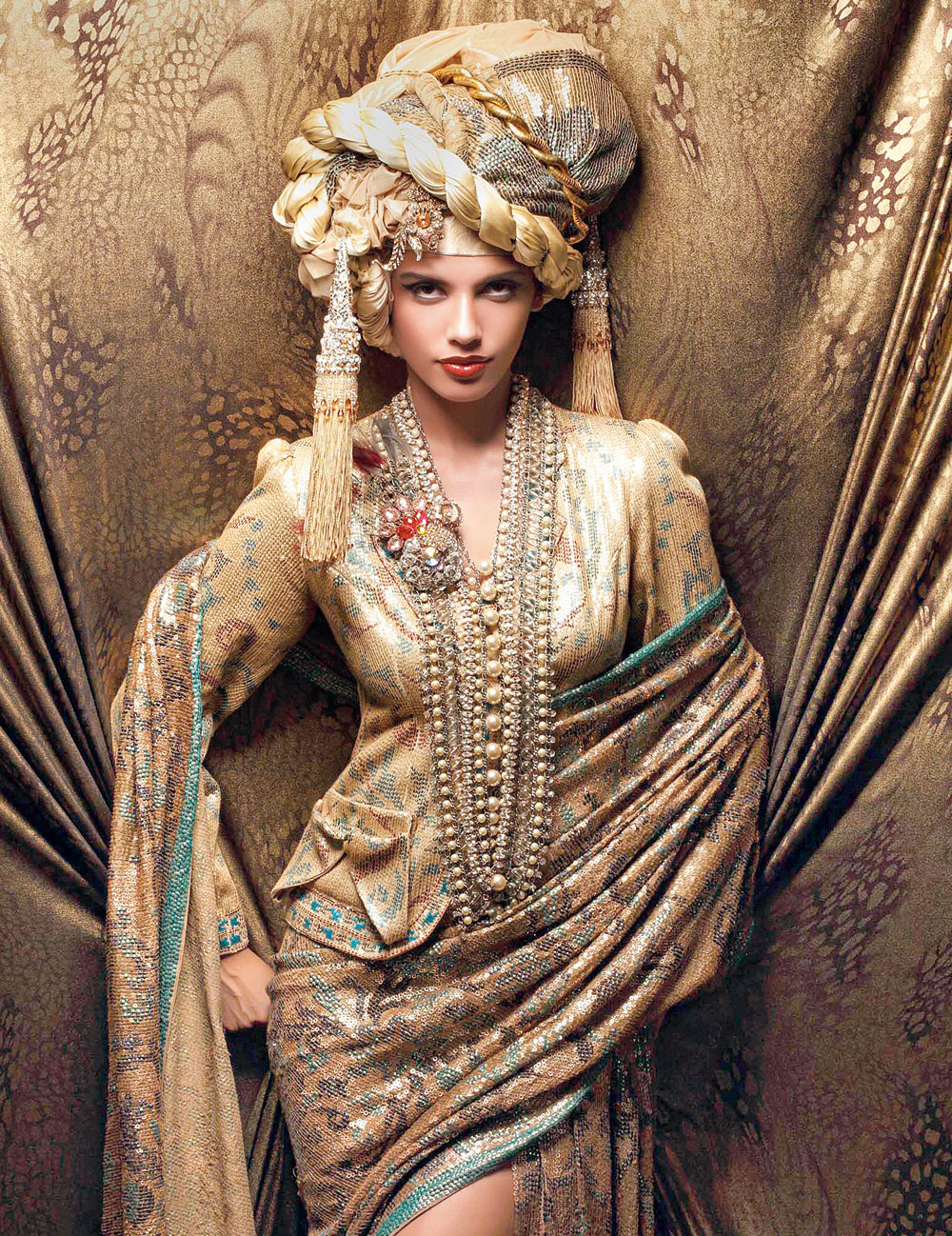Model Gabriela Bertante in Suneet Varma’s Pirates of Couture 2010