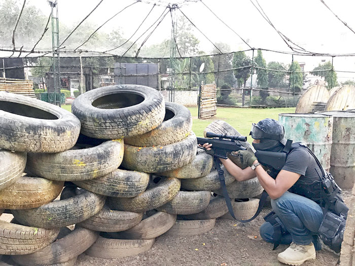 A paintball session