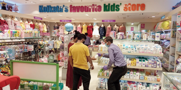 Customers at City Centre New Town. “We had been pleading with the government to allow us to open in May itself as we could ensure social distancing and still offer seamless experience to the shoppers. Shoppers have been waiting outside the main entrances,” said Ramesh Pandey, whole time director, marketing and events, Ambuja Neotia Group that owns City Centre Salt Lake and City Centre New Town