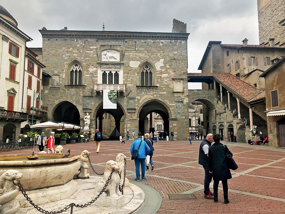 Piazza Vecchia in Bergamo, which is a hidden gem close to Milan