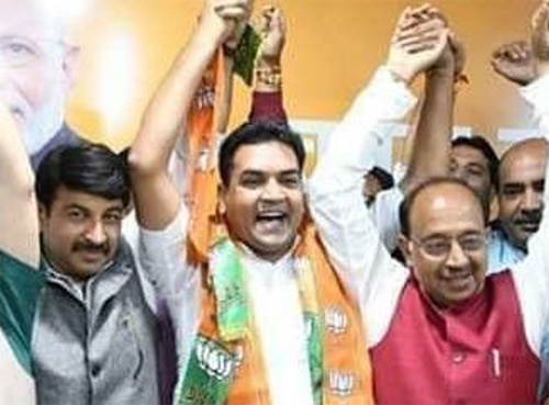 Kapil Mishra (centre)/ Party: BJP/ Constituency: Model Town in north Delhi