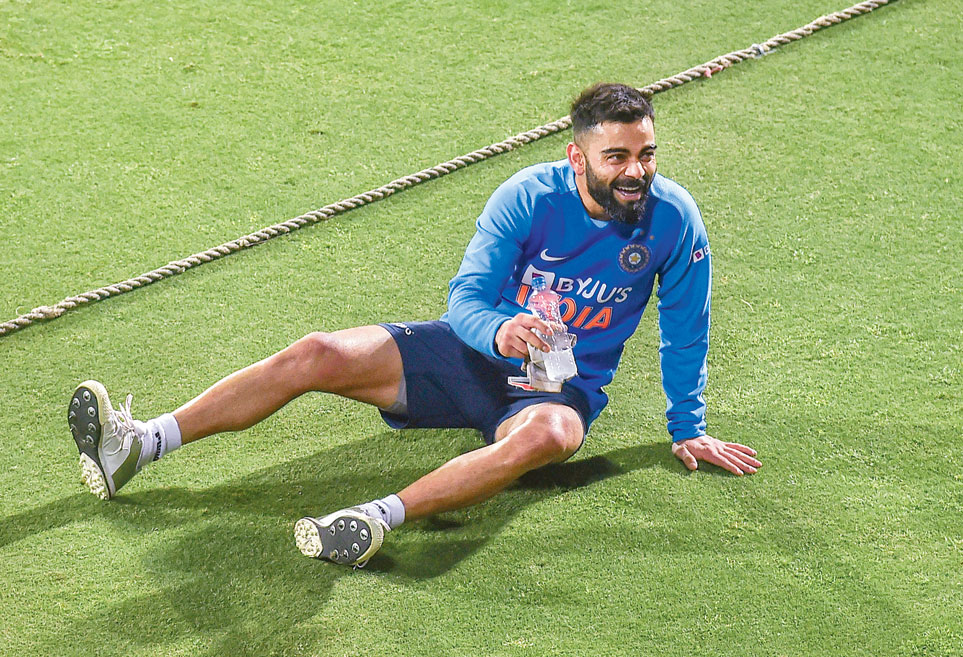 Captain Virat Kohli in a relaxed mood in Guwahati on Friday