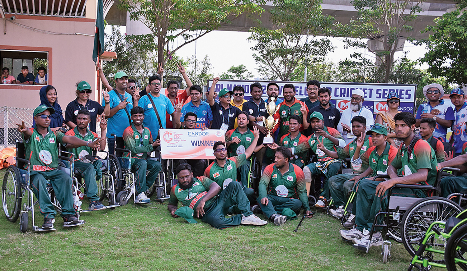 The champions Bangladesh with the trophy