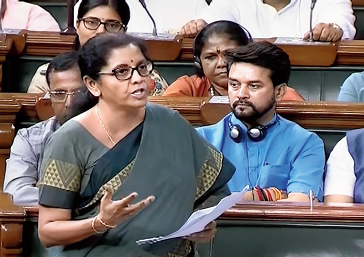 Nirmala Sitharaman in Parliament on Wednesday