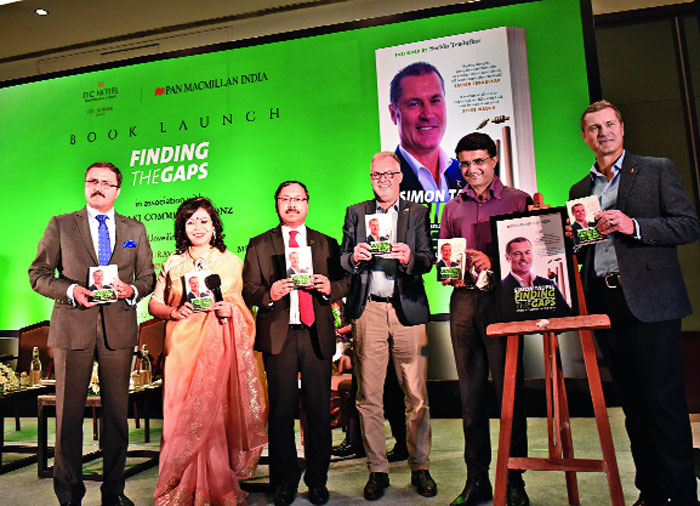 (L-R) Atul Bhalla, area manager east ITC Hotels & cluster general manager ITC Royal Bengal & ITC Sonar, Nilaanjana J Chakraborty, Toufique Hasan, deputy high commissioner of Bangladesh, Australian consul-general Andrew Ford, Sourav Ganguly and Simon Taufel at the unveiling of Simon’s book Finding the Gaps. “Sourav je kotota hero tar proman hochhey uni aamader honourable Prime Minister (Sheikh Hasina) ke invite korechhen and she has agreed. We are so happy that he has become the BCCI president. Ek ta toh aachhey je Bangali hishebey… I have also seen when Bangladesh comes to play here, Calcutta and West Bengal feels that 11 Bengalis are playing here,” said Hasan, who follows the T20 more because “it is a shorter format and easy to follow”. “I will obviously follow the Test match that Bangladesh will play here,” he said. A couple of years in Calcutta and Hasan feels the city is “home outside home”. For Bhalla, the “underlying takeaway from Simon Taufel’s book were integrity, values and great leadership”. “It is in keeping with ITC Hotels’ values in our continuing journey of excellence, deepening our association with the game of cricket, a sport we believe outlines true sportsmanship in human endeavour,” he said. 
Ford liked fast bowlers like Dennis Lillee when he was young. “I was sort of a fast bowler when I was young,” he said. Steve Waugh has always been one of his favourite cricketers “because of his fighting attitude”. “The thing you have to remember about Steve Waugh is that early on, he struggled to get into the Test team. Once he hit his mark, he stayed the best. This fits in with today’s talk… it’s about people persisting and reaching their abilities. His brother was naturally talented… Mark Waugh… but Steve Waugh went to higher heights because of hard work,” Ford told t2 post-launch. The evening for him combined two of his passions… sport and leadership. “He (Simon) is a man who has risen to the top of his game where his every decision receives intense scrutiny. He knows what it takes to succeed at the highest level under pressure. The books also seeks to inspire individuals to reach their potential and try something new. So, when my government rang me up about a year ago and offered my wife and me the opportunity of setting up a new Australian diplomatic post here in Calcutta, we grabbed that challenge with two hands,” added Ford.