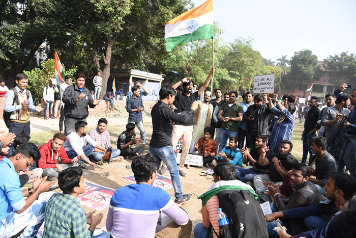 Sheikh Shahid, 26, a third-year student of Maulana Azad College, was waving an Indian flag tirelessly as a friend raised slogans and others sat in a circle around them. “We are all from the Park Street area. We are here to protest the Citizenship (Amendment) Act,” Shahid said.
