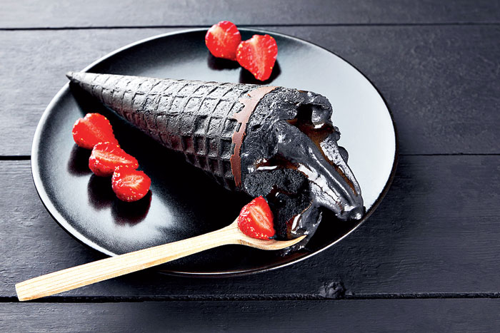 Activated charcoal dessert